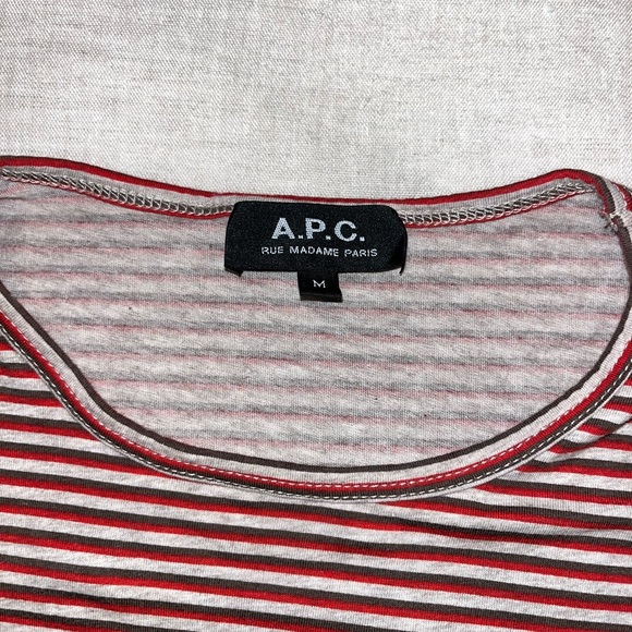 APC rue madame Paris Mens striped crewnexk Tee T-Shirt M - Picture 4 of 4